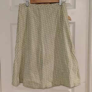 Women's JCrew cotton A line skirt, knee length.